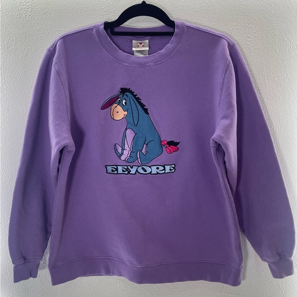 Disney Sweaters - Purple Disney Store Eeyore Embroidered Crewneck Sweatshirt Medium